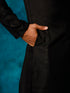 Vastramay Men's Black Cotton Blend Ethnic Kurta