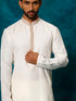 Vastramay Men's Cream Cotton Blend Ethnic Kurta