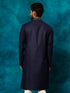 Vastramay Men's Navy Blue Cotton Blend Ethnic Kurta