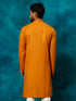 Vastramay Men's Rust Cotton Blend Ethnic Kurta