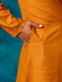 Vastramay Men's Rust Cotton Blend Ethnic Kurta
