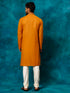 Vastramay Men's Rust And Cream Cotton Blend Kurta Pyjama Set