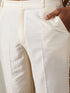Vastramay Men's Yellow And Cream Solid Kurta With Pant Style Cotton Pyjama Set