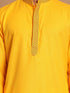 Vastramay Men's Yellow Color Solid Kurta