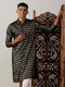 Vastramay Men's Black Foil Printed Kurta