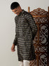 Vastramay Men's Black Foil Printed Kurta