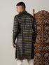 Vastramay Men's Black Foil Printed Kurta