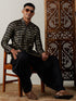 Vastramay Men's Black Foil Printed Kurta With Patiala Set