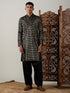 Vastramay Men's Black Foil Printed Kurta With Patiala Set