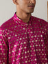 Vastramay Men's Dark Pink Foil Printed Kurta - 38 (Medium) / Pink
