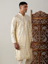 Vastramay Men's Gold Foil Printed Kurta