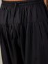 Vastramay Men's Gold Foil Printed Kurta With Black Patiala Set