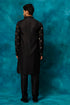 VASTRAMAY Men's Black Leaf Motif Embellished Kurta Pant Set