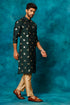 VASTRAMAY Men's Green Leaf Motif Embellished Kurta