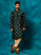 VASTRAMAY Men's Green Leaf Motif Embellished Kurta Pant Set
