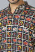 VASTRAMAY Men's Navy Blue Patola Print Ethnic kurta Pyjama Set