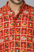 VASTRAMAY Men's Red Patola Print Ethnic kurta