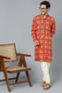 VASTRAMAY Men's Red Patola Print Ethnic kurta Pyjama Set