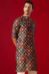 VASTRAMAY Purple Muslin Sequined Patola Printed Navratri Special Kurta