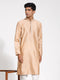Vastramay Men's Cream Silk Blend Kurta