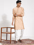 Vastramay Men's Cream Silk Blend Kurta
