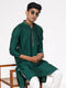Vastramay Men's Green Silk Blend Kurta