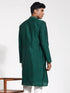 Vastramay Men's Green Silk Blend Kurta