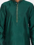 Vastramay Men's Green Silk Blend Kurta
