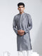 Vastramay Men's Gray Silk Blend Kurta