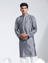 Vastramay Men's Gray Silk Blend Kurta