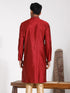 Vastramay Men's Maroon Silk Blend Kurta