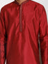 Vastramay Men's Maroon Silk Blend Kurta