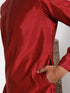 Vastramay Men's Maroon Silk Blend Kurta