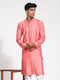Vastramay Men's Pink Silk Blend Kurta