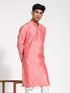 Vastramay Men's Pink Silk Blend Kurta