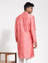 Vastramay Men's Pink Silk Blend Kurta