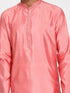 Vastramay Men's Pink Silk Blend Kurta
