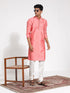 Vastramay Men's Pink Silk Blend Kurta