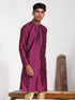 Vastramay Men's Purple Silk Blend Kurta