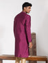 Vastramay Men's Purple Silk Blend Kurta