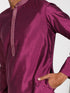 Vastramay Men's Purple Silk Blend Kurta