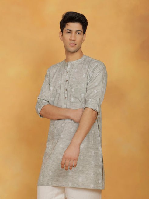 Vastramay Men's Green Cotton Kurta