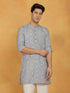 Vastramay Men's Gray Cotton Kurta