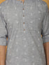 Vastramay Men's Gray Cotton Kurta
