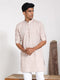 Vastramay Men's Beige Cotton Kurta