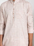 Vastramay Men's Beige Cotton Kurta