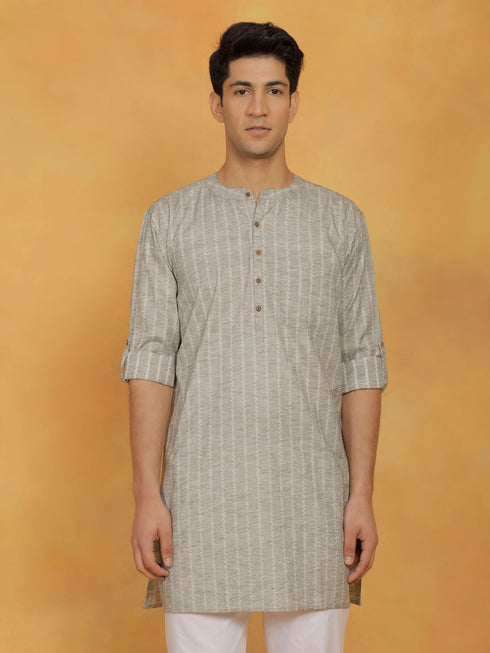 Vastramay Men's Green Cotton Kurta