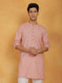 Vastramay Men's Pink Cotton Kurta