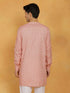 Vastramay Men's Pink Cotton Kurta