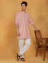 Vastramay Men's Pink Cotton Kurta